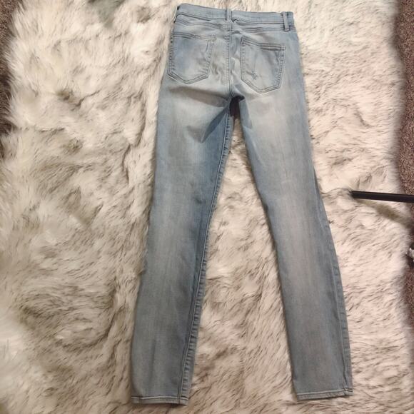 GAP resolution slim straight distressed destroyed light wash blue jeans size 26 - Picture 9 of 13